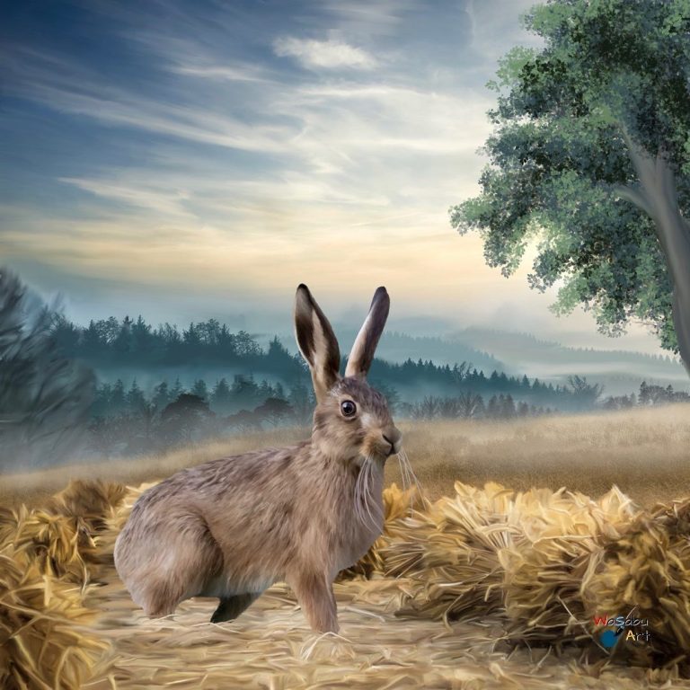 Rabbit on a field